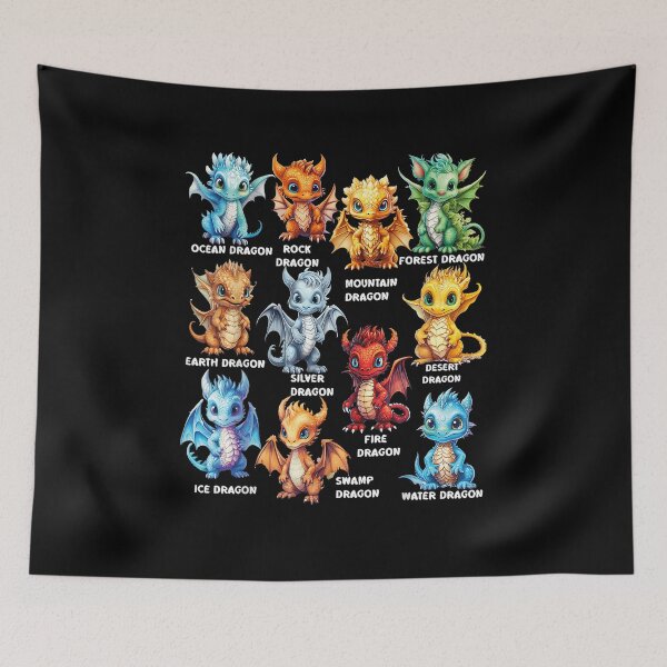 Item preview, Adorable Baby Dragon Types designed and sold by AriePollich.