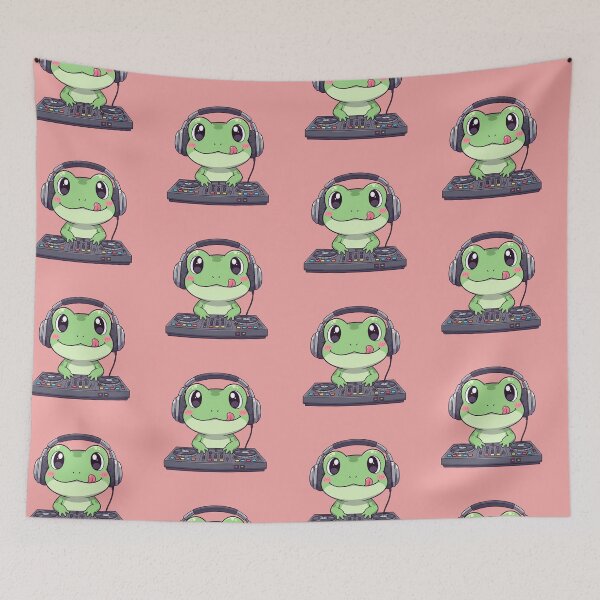 Item preview, The Amphibian DJ: An Adorable Frog Mixing Beats and Dropping the Bass designed and sold by bvdesignart.