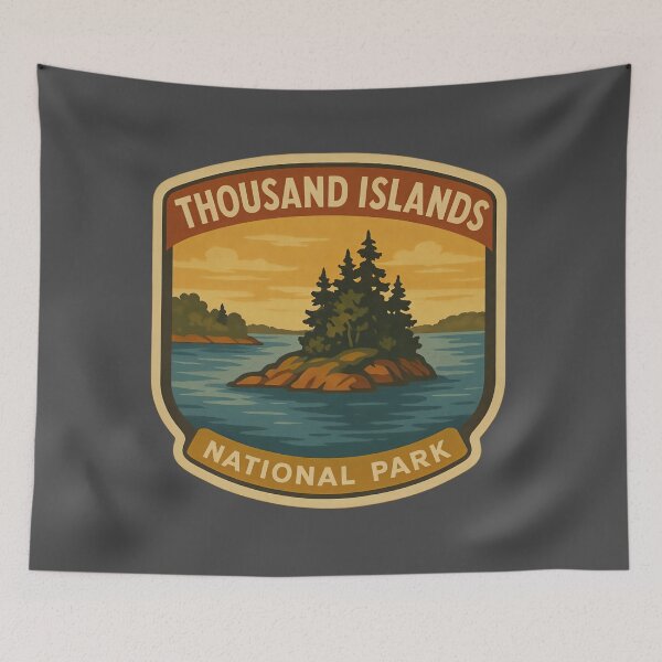 Item preview, Vintage Canadian National Park Prints: Thousand Islands designed and sold by PinUpPizzazz.