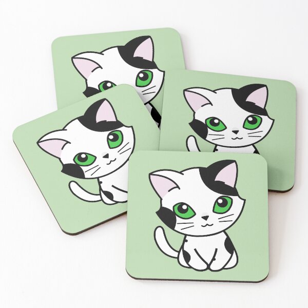 Item preview, Black Spotted Cat with Green Eyes designed and sold by missnisa.