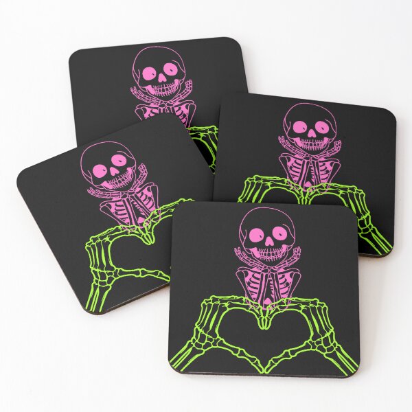 Item preview, Neon Skeleton Hands Heart Hoodie | Spooky Cute Halloween Streetwear designed and sold by Woke-Karma.