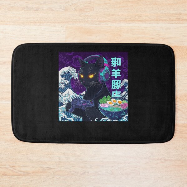 Item preview, Kawaii Gamer Cat Funny Retro Japanese Cat Ramen Gaming  designed and sold by cawtoon.
