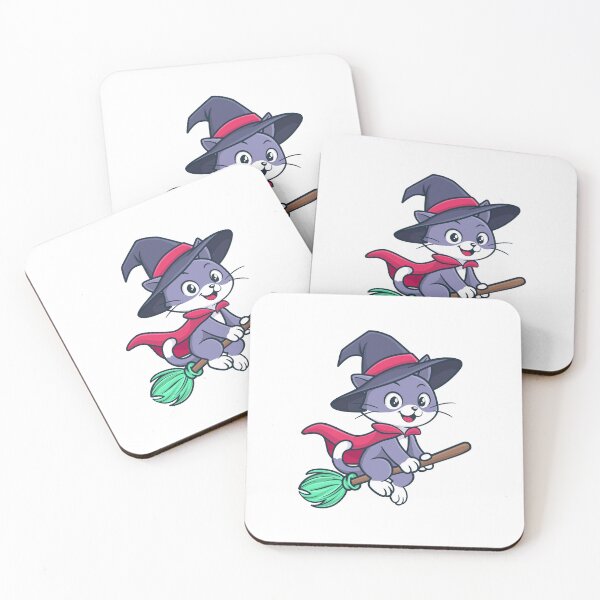 Item preview, Cute Halloween Cat on Broom designed and sold by Indraokta22.
