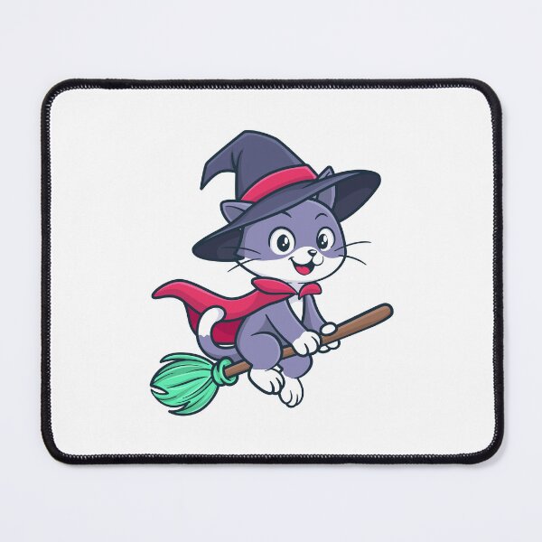 Item preview, Cute Halloween Cat on Broom designed and sold by Indraokta22.