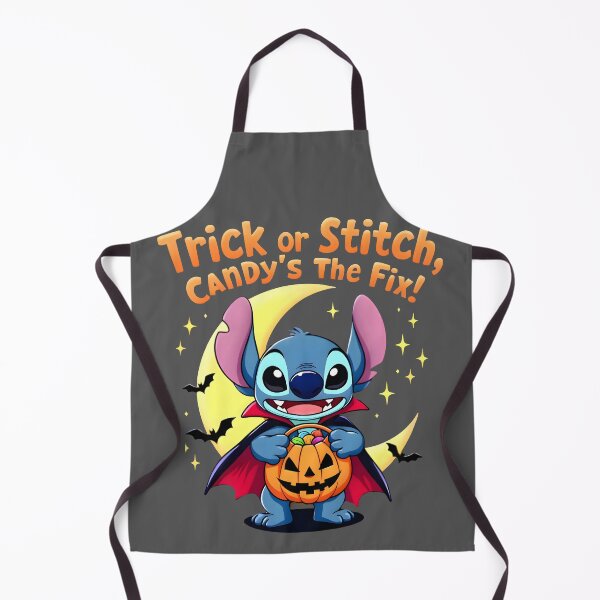 Item preview, Stitch Halloween Art – Trick or Treat Cute Alien with Candy Pumpkin designed and sold by KINGOFSTICKER.