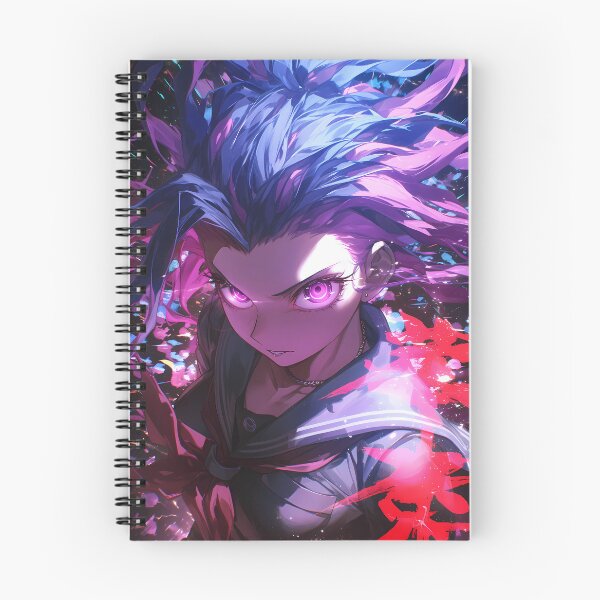Item preview, Mukuro Ikusaba Neon Battle Danganronpa Anime Girl Fierce Purple Power designed and sold by HumbertoValveno.