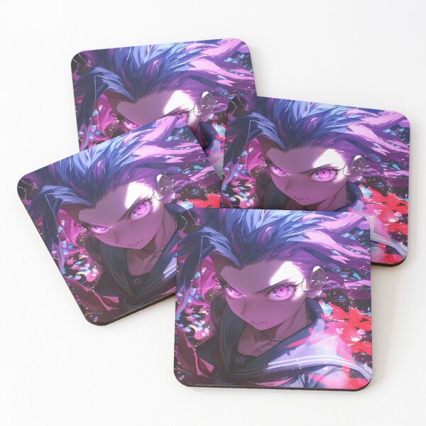 Item preview, Mukuro Ikusaba Neon Battle Danganronpa Anime Girl Fierce Purple Power designed and sold by HumbertoValveno.