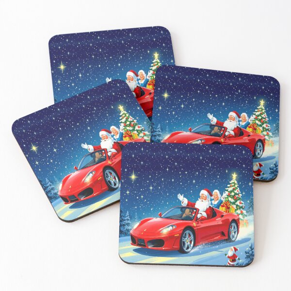 Item preview, Christmas Santa Claus in a Red Sports Car with Mrs. Claus designed and sold by Sharon Schwalbe.