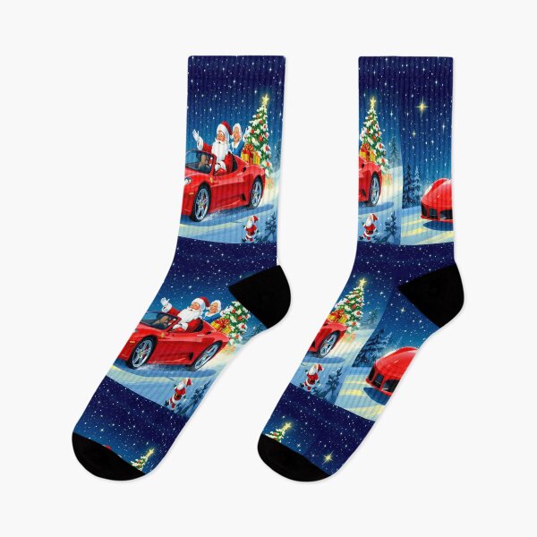 Item preview, Christmas Santa Claus in a Red Sports Car with Mrs. Claus designed and sold by Sharon Schwalbe.