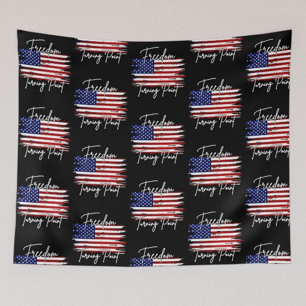 Item preview, Charlie Kirk Freedom Turning Point American Flag   designed and sold by chuck-brock.