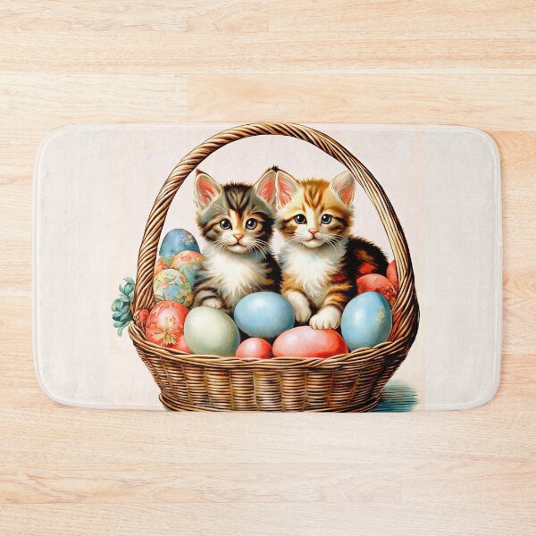 Item preview, Adorable Easter Kittens in Floral Basket designed and sold by LanaGustavsson.