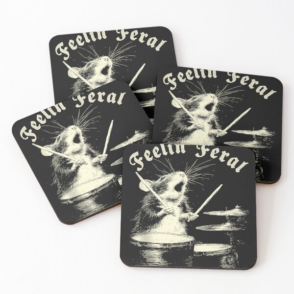 Item preview, Feelin Feral For Vintage Cute Rat Playing Drums Funny Music Animal Drummer designed and sold by MOHAMED FRASER.
