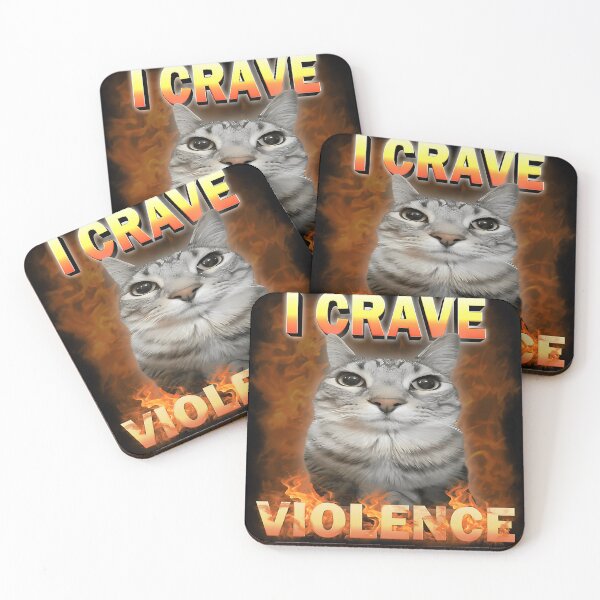 Item preview,  I Crave Violence Funny Cat Meme designed and sold by Ryancia.
