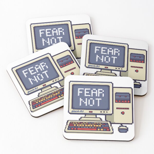 Item preview, Fear Not Genesis 15:1 Retro Computer Pixel Art designed and sold by DesignsByMom.
