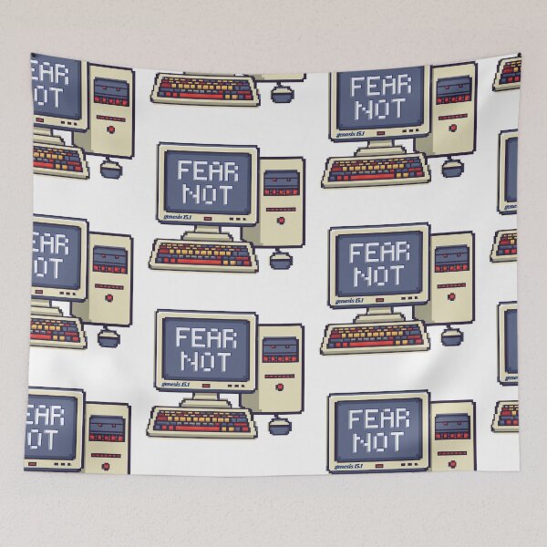 Item preview, Fear Not Genesis 15:1 Retro Computer Pixel Art designed and sold by DesignsByMom.