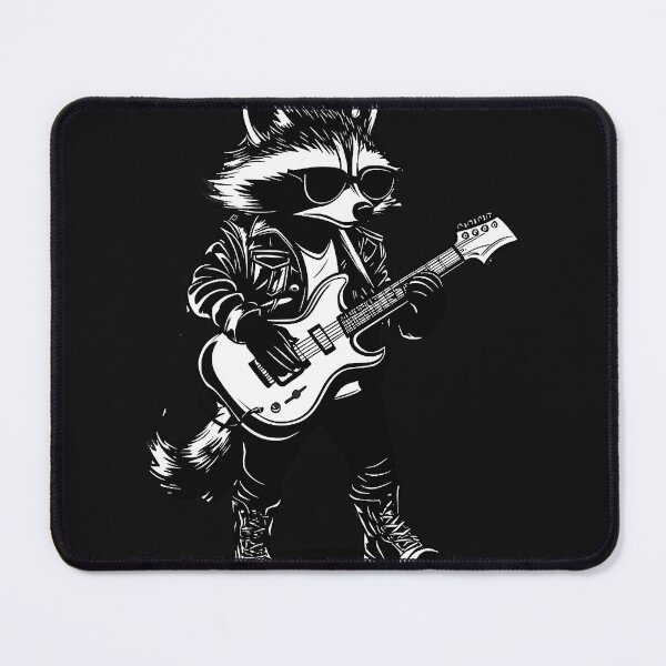 Item preview, Raccoon guitarist with guitar rocker musicians meme designed and sold by MOHAMED FRASER.