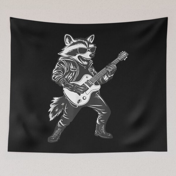 Item preview, Raccoon Funny Guitarist with Animal Rockers guitarist designed and sold by MOHAMED FRASER.