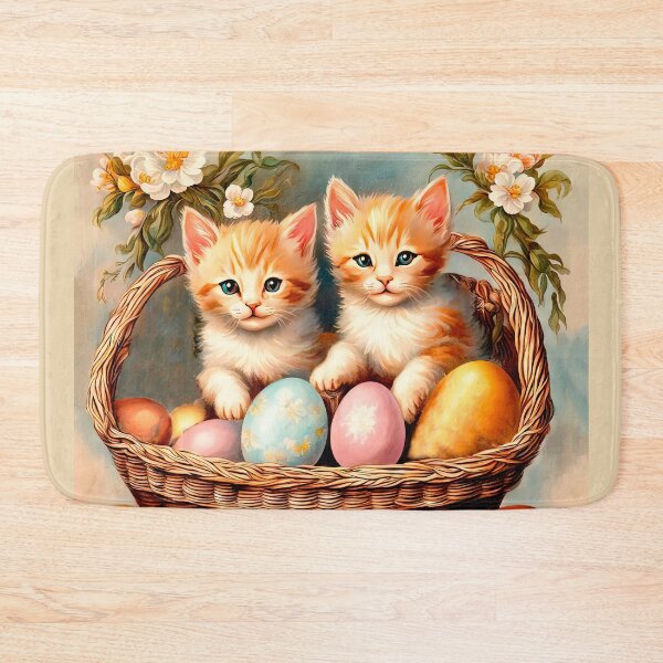 Item preview, Adorable Easter Kittens in Floral Basket designed and sold by LanaGustavsson.