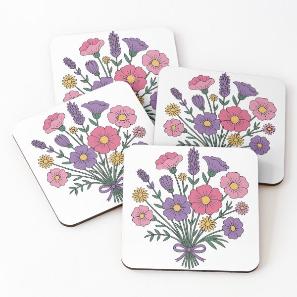 Item preview, Whimsical Hand-Drawn Colorful Flower Bouquet designed and sold by ArtfulWeave.