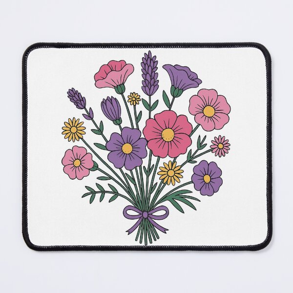 Item preview, Whimsical Hand-Drawn Colorful Flower Bouquet designed and sold by ArtfulWeave.