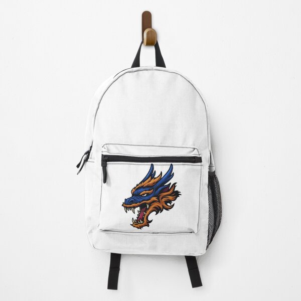 Item preview, Blue and Orange Dragon Head Tattoo Style Art designed and sold by ArtfulWeave.