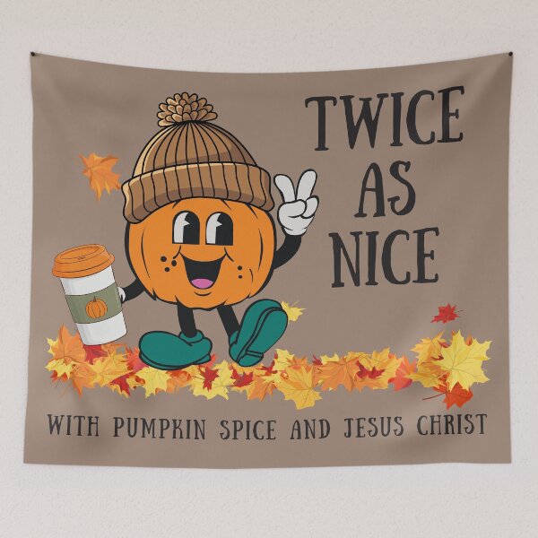 Item preview, Twice As Nice With Pumpkin Spice Coffee And Jesus Christ Vintage  designed and sold by Forevermore.