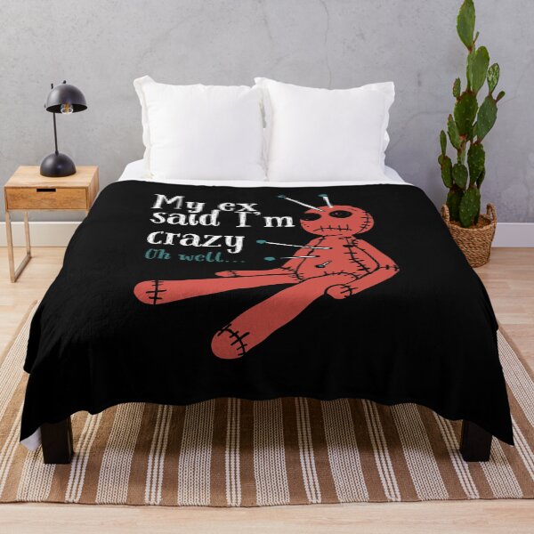 Item preview, My ex said I'm crazy. Oh well... Funny Voodoo Doll Halloween T-Shirt designed and sold by OldSkullDesigns.