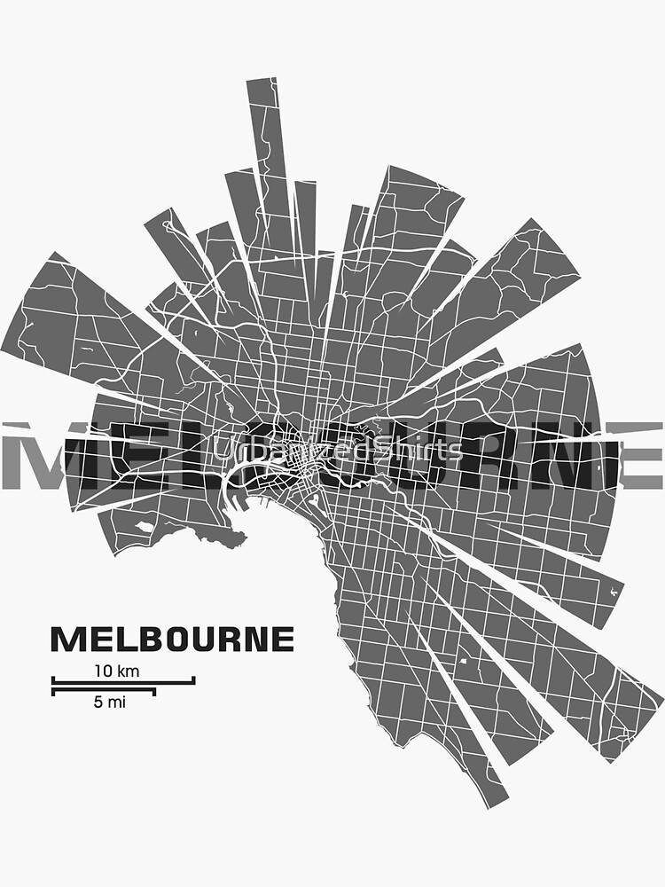 "Melbourne Map" Sticker for Sale by UrbanizedShirts Redbubble