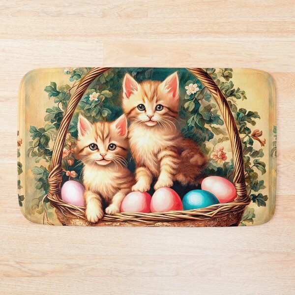 Item preview, Adorable Easter Kittens in Floral Basket designed and sold by LanaGustavsson.