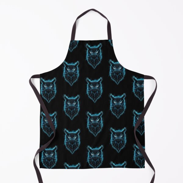 Item preview, Fierce Neon Owl with Glowing Eyes and Electric Blue Aura on Black Background designed and sold by PixelVibe782.