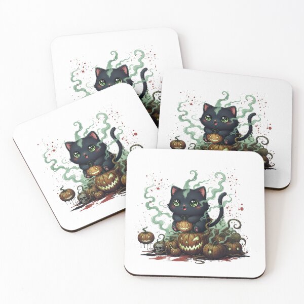 Item preview, Cute Black Cat Halloween, Cute Kawaii designed and sold by graphic-genie.
