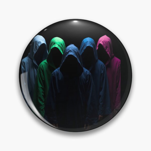 Item preview, Mysterious Hooded Figures in Colored Robes Gathering in Darkness designed and sold by PixelVibe782.