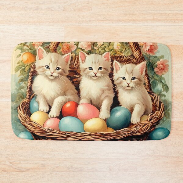 Item preview, Adorable Easter Kittens in Floral Basket designed and sold by LanaGustavsson.