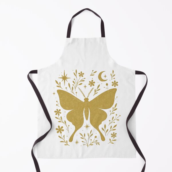 Item preview, Mystical Gold Moth with Celestial Floral Elements designed and sold by ArtfulWeave.