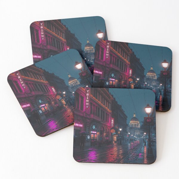 Item preview, Neon Budapest at Night — Cyberpunk Cityscape Digital Art designed and sold by SunnyIris.