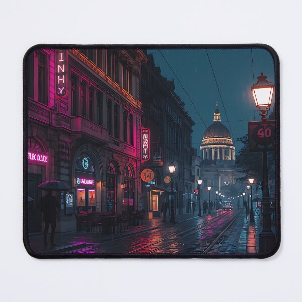 Item preview, Neon Budapest at Night — Cyberpunk Cityscape Digital Art designed and sold by SunnyIris.