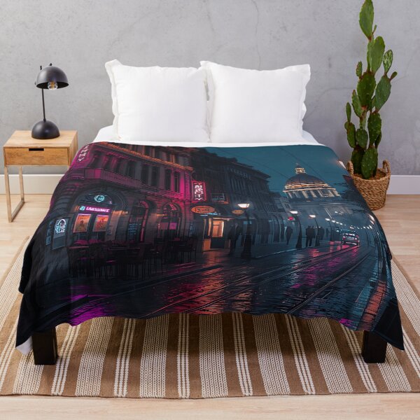 Item preview, Neon Budapest at Night — Cyberpunk Cityscape Digital Art designed and sold by SunnyIris.