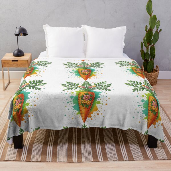 Item preview, Whimsical Floral Carrot with Colorful Splashes designed and sold by ArtfulWeave.