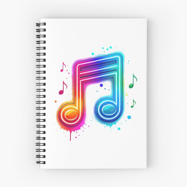 Item preview, Neon Rainbow Music Note with Splatter Effect designed and sold by ArtfulWeave.