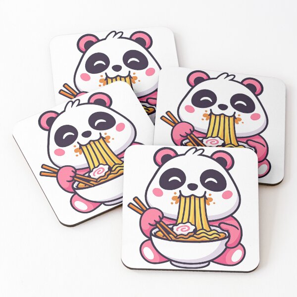 Item preview, Kawaii Panda Eating Ramen with Chopsticks designed and sold by ArtfulWeave.