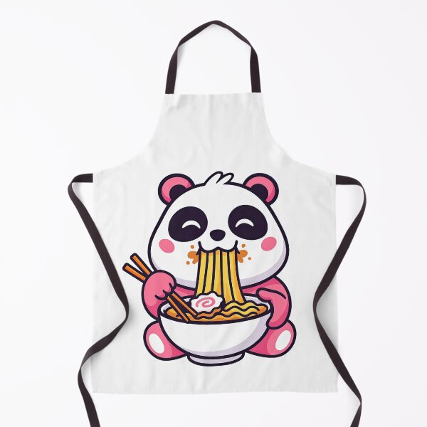 Item preview, Kawaii Panda Eating Ramen with Chopsticks designed and sold by ArtfulWeave.