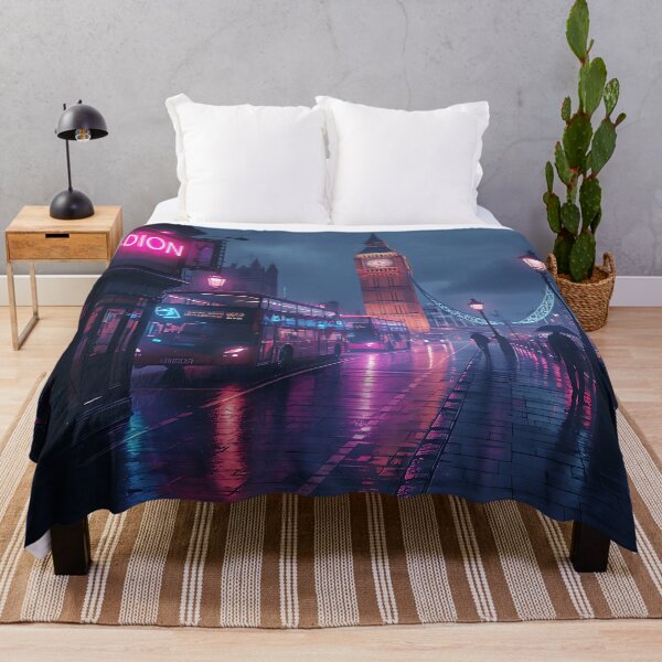 Item preview, Neon London at Night — Futuristic City Digital Art designed and sold by SunnyIris.