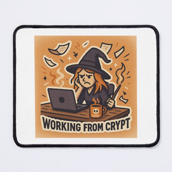 Item preview, Working From Crypt Funny Witch Halloween Sticker designed and sold by NitkiStudio.