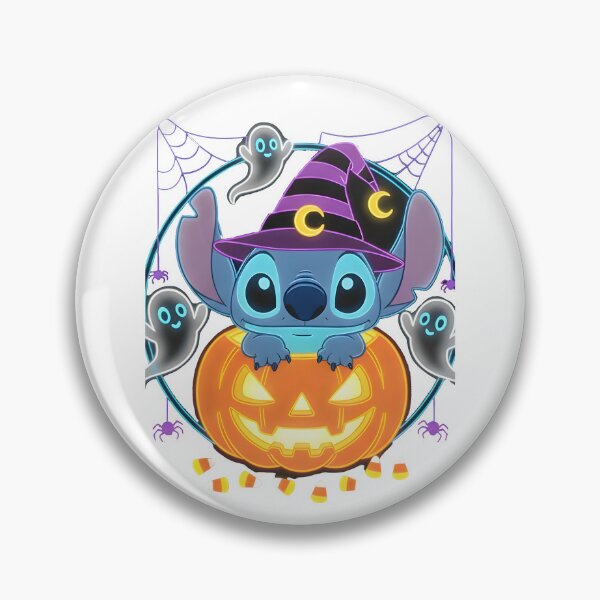 Item preview, Lilo & Stitch Halloween Pumpkin Ghosts – Cute Witch Stitch Spooky Art designed and sold by KINGOFSTICKER.
