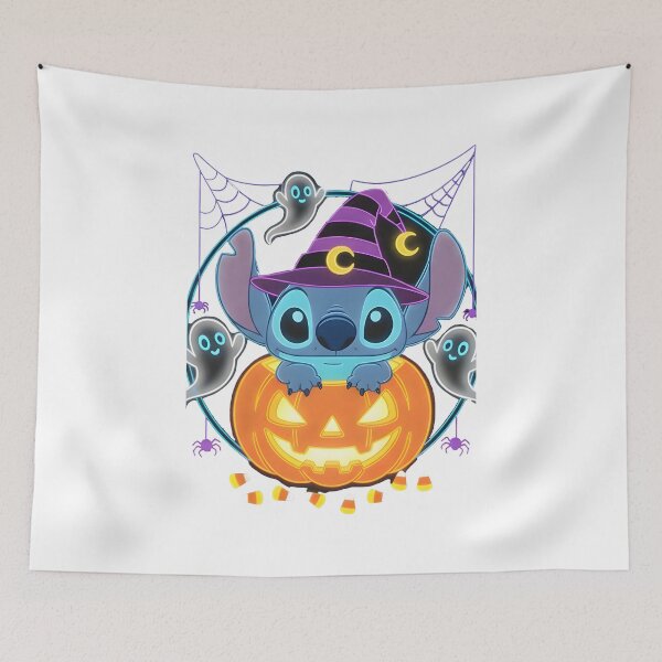 Item preview, Lilo & Stitch Halloween Pumpkin Ghosts – Cute Witch Stitch Spooky Art designed and sold by KINGOFSTICKER.