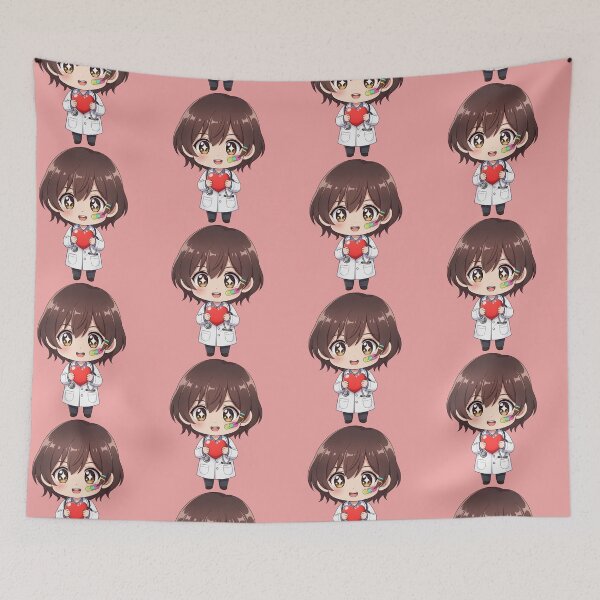 Item preview, The Little Caregiver: Adorable Chibi Doctor Holding a Red Heart designed and sold by bvdesignart.