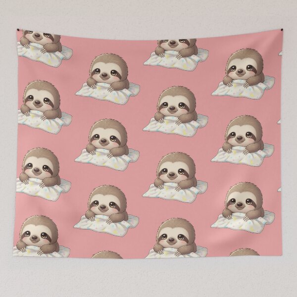 Item preview, Cozy Little Sloth: An Adorable Sloth Relaxing on a Starry Moon Blanket designed and sold by bvdesignart.