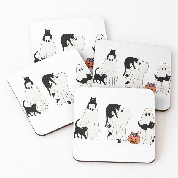 Item preview, Playful Ghost And Cat Halloween  designed and sold by Sketchbook Studio by Aqsaa.
