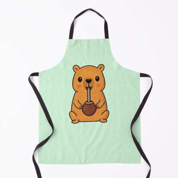 Item preview, Cute Capybara Drinking Mate Kawaii Sticker Design designed and sold by Anabel Gonzalez.