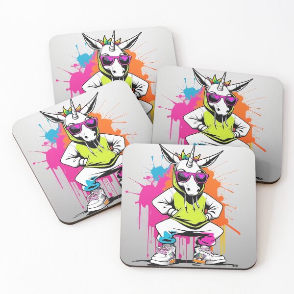 Item preview, Graffiti Gang Unicorn – Neon Street Art Fantasy Creature designed and sold by JaaGo PopLab.